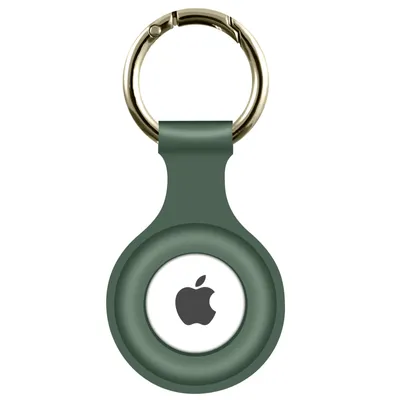 Immagine prodotto di Portachiavi AirTag Soft Touch in silicone, con anello in metallo - Verde kaki