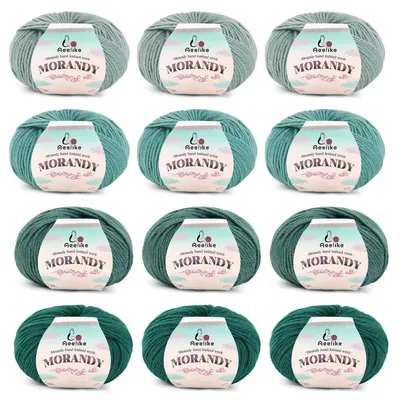 Image de Laine pour crochet et tricot, 12 pelotes, 1800 mètres, multicolore, 98% laine, 2%.polyacrylique