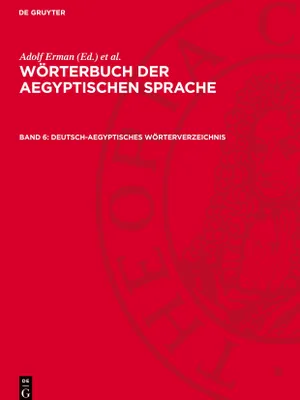 Produktbild von Wörterbuch der aegyptischen Sprache, Band 6, Deutsch-Aegyptisches Wörterverzeichnis