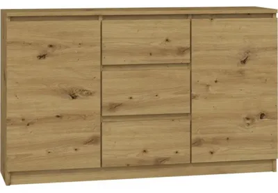 Produktbild von Topeshop 2D3S ARTISAN, Eiche, 3 Schublade(n), Partikelbord, Einfarbig, Modern, Partikelbord