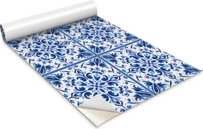 Zdjęcie produktu dla Folia samoprzylepna - Okleina meblowa - Dekoracyjna - Do mebli - Tapeta - Naklejka - Folia - Niebieska ozdoba - 100 x 50 cm