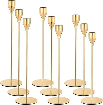 Produktbild von Goldene Kerzenständer Set für Hochzeit und Feiertage