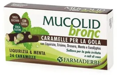 Immagine prodotto di Mucolid Bronc Menta & Liquirizia 24 Caramelle