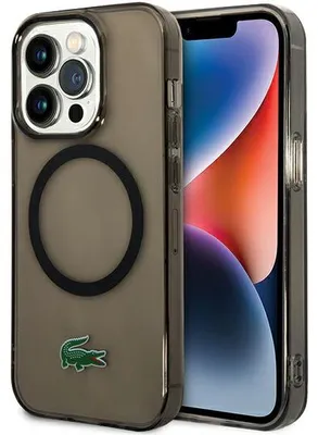Zdjęcie produktu dla Etui Lacoste Transparent MagSafe do iPhone 15 Pro czarny