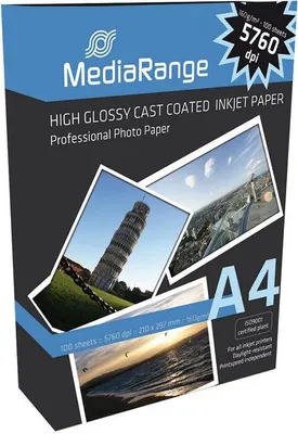 Produktbild von MediaRange Foto Papier hochglänzend A4 160g 100 Blatt