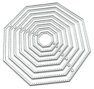 Achteckige Metall-Stanzmesser Schablone für Scrapbooking