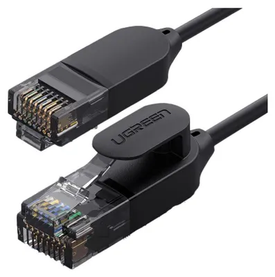 Obrázek produktu pro Ugreen 2m síťový kabel plochý LAN kabel internetový kabel Ethernet patchcord RJ45 Cat 6A UTP 1000Mbp černý