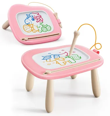 Produktbild von KOKODI Magnetische Maltafel Kinder Zaubertafel, Magnet Zeichentafel Löschbar, Lernspielzeug ab 1 Jahre, Spielzeug für Kinder 1–7 Jahre, Kinderspielzeug Geschenk für Mädchen Jungen (Rosa)