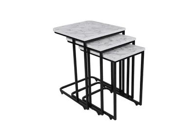 Produktbild von Skye Decor, Ce Metal Zigon - 9404, Satztisch (3 Stück), Weiß, 100 % METALL, 44 x 36 x 53,8 cm