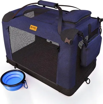 Produktbild von Hunde Transportbox Faltbar Auto Hundetransportbox für kleine Hunde, tragbar und leicht zu falten.