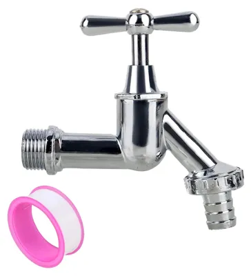 Produktbild von 1/2 Zoll Wasserhahn Garten Messing Kugelhahn Außen Frostsicher Auslaufhahn mit 1 Schlauchanschluss und 1 Rolle Dichtband