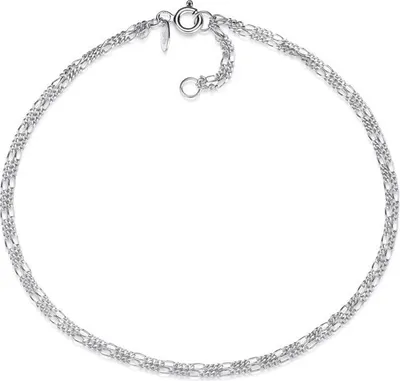 Produktbild von SILBERKETTEN STORE Fußkette Figaro doppelreihig 1,4mm - 925 Silber, Länge wählbar - 23cm