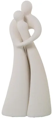 Keramikfigur umarmendes Paar, beigesand, 18x13x40 cm