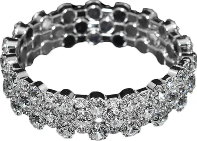 Produktbild von s Damen-Armband mit Zirkonia, eingelegt, mehrreihig, Armreif, Party-Schmuck, Geschenk-Silber 3 Reihen