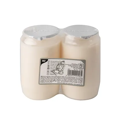 Produktbild von PAPSTAR 2 Kompositions-Öl-Lichte T3 Ø 5,8 cm · 9,6 cm transparente Hülle | Schrumpffolie (2 Stück)