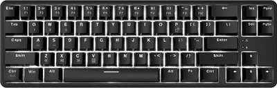 Obrázek produktu pro Mechanická klávesnice Ajazz K680T s 68 klávesami, dvourežimové připojení (USB/BT) | Dvoubarevné vstřikované klávesy | 18 světelných efektů, zelený spínač, černá barva