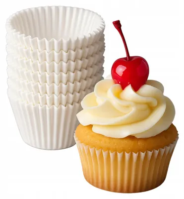 Produktbild von Czakos Papierförmchen für Muffins und Cupcakes 200 Stück weiß