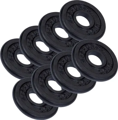 Produktbild von ScSPORTS® Hantelscheiben - Set, 4kg (8 x 0,5 kg), Ø 30/31 mm, Gusseisen - Gewichtsscheiben, Hantelscheiben-Set, Hantelgewichte, Fitness Scheiben, Gussscheiben, Gewichte für Hantel, Langhantel