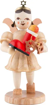 Produktbild von Kurzrockengel mit Nikolausstiefel, natur (6,6cm) von Blank Kunsthandwerk