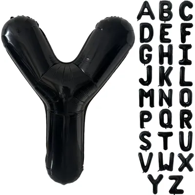 Folienballon Buchstabe Y, 40 Zoll, schwarz, für Dekoration