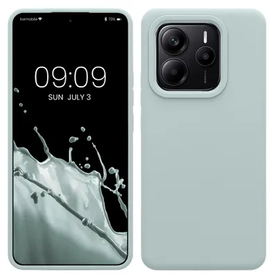 Produktbild von kwmobile Handyhülle für Xiaomi Redmi Note 14 5G (Nicht für 4G) Hülle - Case Silikon - Kabelloses Laden - Schutzhülle Cover in Cool Mint