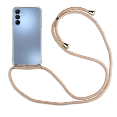 Produktbild von Handykette für Samsung Galaxy A15 Handyhülle mit Band Case Hülle mit Kordel Hand Beige / Braun