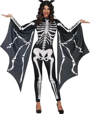 Immagine prodotto di Costume di Halloween da scheletro di pipistrello Elegante Stravagante eye-catcher Mistico Design creativo Tema animale Vestito imponente Stile lussuoso, Taglia: 42 - 44 (L) Colore: Nero