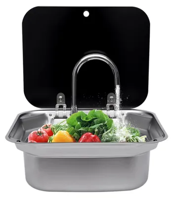 Imagen del producto de Fregaderos plegables de acero inoxidable para autocaravanas y vehículos camper