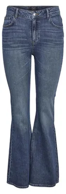 Productafbeelding van NOISY MAY Damesbroek, model Hw Flare Leg Jeans, artikelnummer Az436Mb, kleur: medium blauw denim, maat: 28W