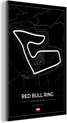 Obrázok produktu pre Nástenná dekorácia Kovový kovový obraz Wall Art 20x30cm F1 - pretekárska trať - Red Bull Ring - Rakúsko - okruh - čierna Muchowow Hliníkové obrazy