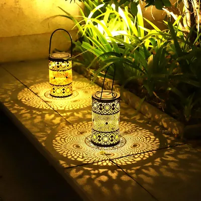 Produktbild von Solarlaterne Für Außen 2 Stück, Wetterfeste Metall-Laterne Mit Erdspieß, Solarlampe Für Garten Und Patio