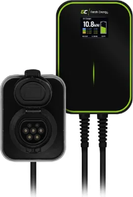 Produktbild von Green Cell® GC Wallbox Ladestation für EV Elektroautos PHEV | 22kW / 11kW / 7,2kW | Steckdose Typ 2 | 3-Phasig 32A | IP66 | Ladegerät kompatibel mit Tesla Model 3 / S/X/Y, ID.3, i3, Leaf usw.