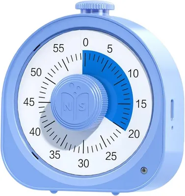 Produktbild von Visueller Timer für Kinder, 60-Minuten Countdown für Klassenzimmer Büro Küche, Schreibtisch Kinder Zeitmana gement Tools mit leisem Betrieb (Blau)