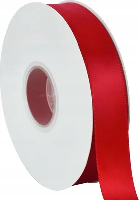Produktbild von ROTES SATINBAND 2,5x45m für Geschenke, Weihnachtsband, Satin