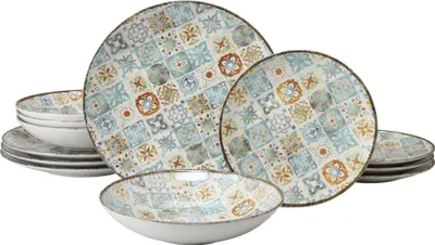 Produktbild von CreaTable, 24157, Mosaik Bunt, Tellerset 12-tlg, Steinzeug