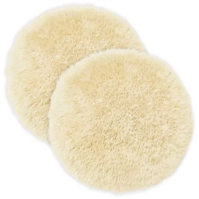 Image de vidaXL, 2 housses de coussin, HEERLEN, couleur crème, diamètre 50 cm, en polaire
