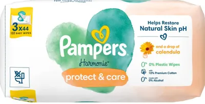 Obrázok produktu pre Pampers Harmonie Protect&Care vlhen obrsky 3 X 44 ks