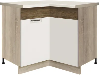 Productafbeelding van Hoekonderkast - Favorit RIBBECK 16D - Hoekonderkast 90 × 90 cm, wit hoogglans