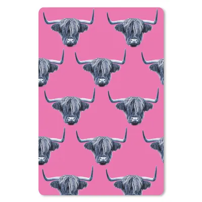 Produktbild von MuchoWow® Mauspad Mousepad Schottischer Highlander - Muster - Grau 18x27 cm - Mousepads - Maus Mat - Pad - Mausunterlage