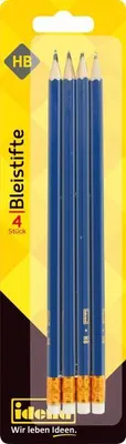 Produktbild von Idena Bleistift FSC100% 4St.,Härte HB,m.Radiertip