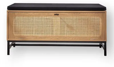 Produktbild von CALICOSY - Bank mit Schuhablage und Rattanfront - L100 cm