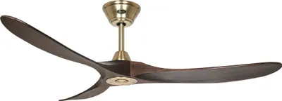 Zdjęcie produktu dla Energooszczędny wentylator sufitowy z pilotem Eco Genuino szczotkowany mosiądz / orzech 152 cm