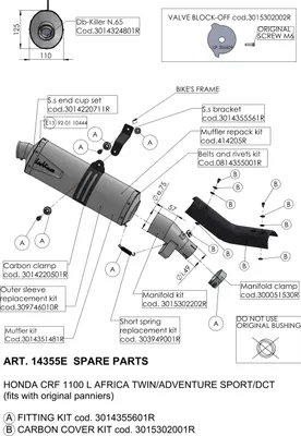 Image de Jeu de rivets LeoVince bande de rivets incl. rivets, 390,5x15mm pour 10444 / 1716