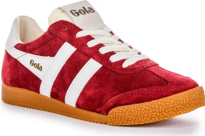 Produktbild von Gola Classics Low Pro Lace Retro Evergreen Damen Wildleder Leder Trainer in Rot Weiß – 6 UK - 39 EU - 8 US / Red White