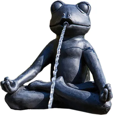 Produktbild von Teichfigur Yoga-Frosch im Schneidersitz meditierend