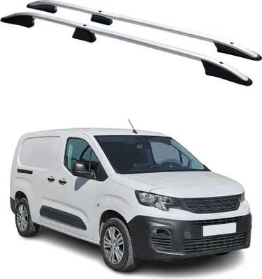 Image de Barres de toit longitudinales pour Peugeot Partner 2018-2024 L2 Aluminium Gris
