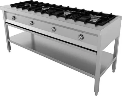 Image de Cuisinière à gaz Combisteel à 4 brûleurs - 4 x 6,5 kW, 1685 x 600 x 800 mm