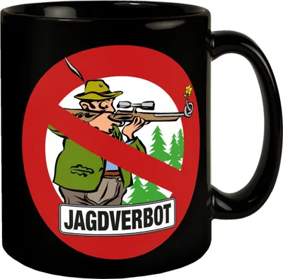 Produktbild von Jagdverbot Tasse mit Verbotsschild