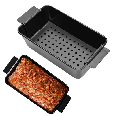 Productafbeelding van Braadpan voor gehakt, met afvoerschaal, antiaanbaklaag, zwart