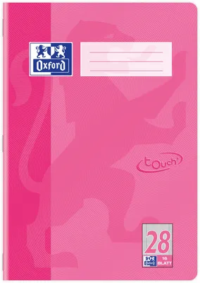 Produktbild von Oxford Schulheft "Touch" DIN A4 Lineatur 28 rosa kariert 16 Blatt